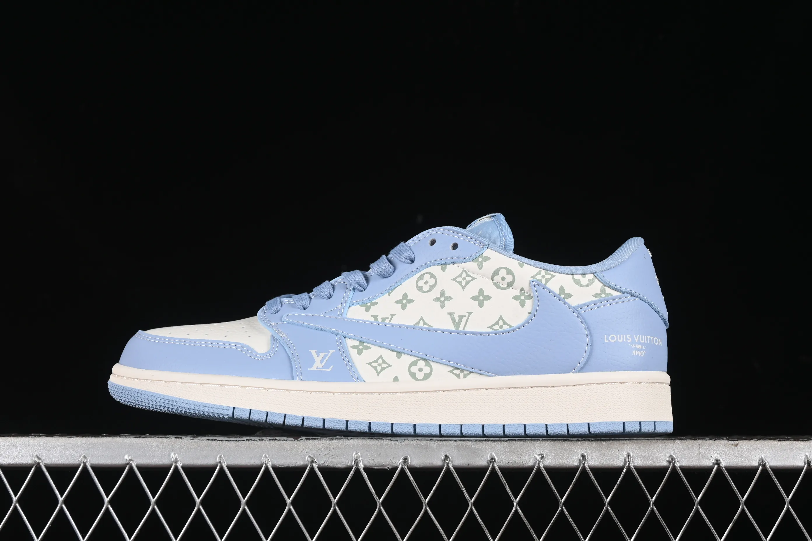 All categories Air Jordan Jordan series basketball shoes Air Jordan 1 Low High-end customized low-top sneakers Travis Scott x Fragment Design x Air Jordan 1 Low OG SP AJ1 Joe 1 LV joint-printed university blue low-top cultural casual sneakers LX1988-104